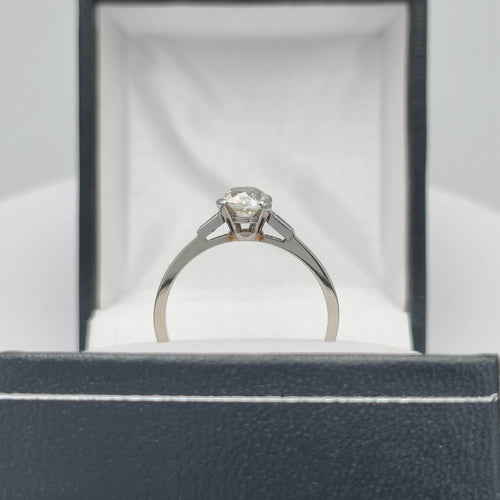 Bague 55 Bague solitaire diamant 0.88ct début XXème 58 Facettes