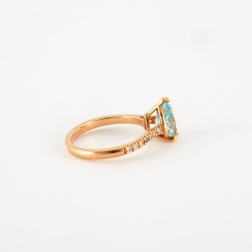 Bague 52 Bague Aigue marine & diamants 58 Facettes