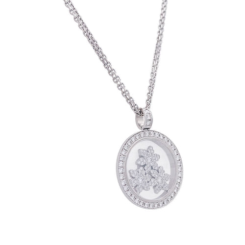 Collier Collier Chopard, "Happy Snow Flakes", or blanc, diamants. 58 Facettes 32785