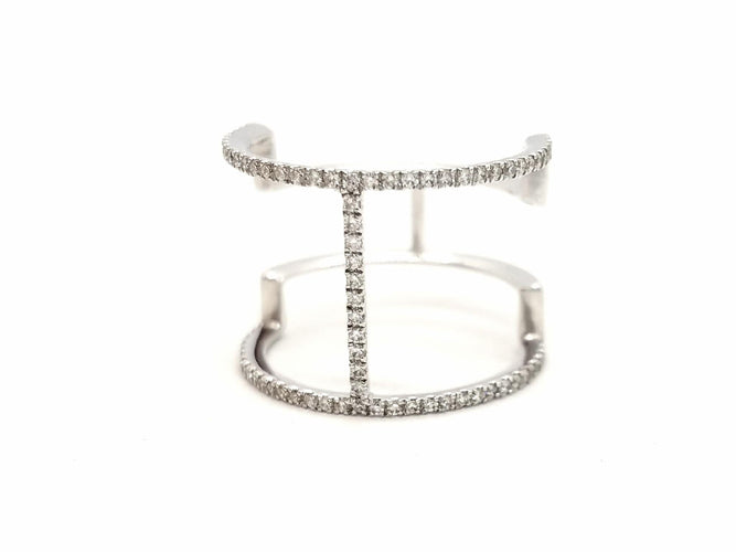 Bague 53 Bague Graphique Or blanc Diamant 58 Facettes 578789RV