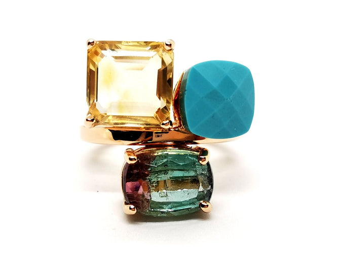 Bague 59 Bague Or rose Quartz Lemon 58 Facettes 1597496CD