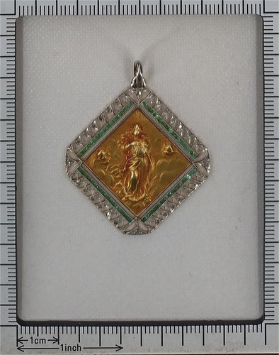 Pendentif Pendentif Art déco diamants et émeraudes 58 Facettes 23191-0430