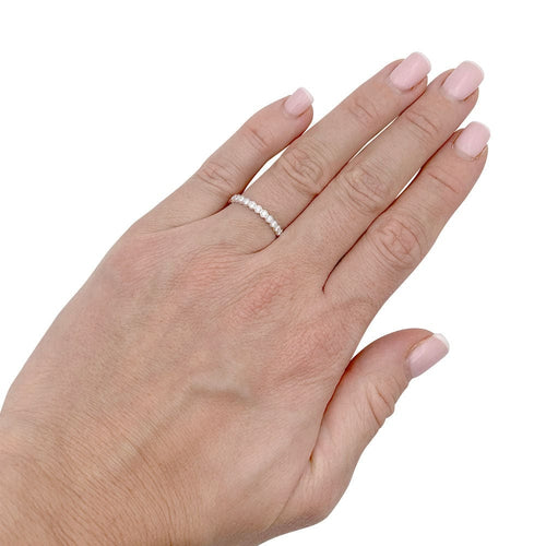 Bague 52 Alliance Chaumet "Bee my Love" or blanc, diamants. 58 Facettes 33481