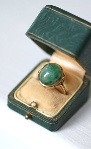 Bague Bague Or jaune cabochon d'Emeraude 58 Facettes