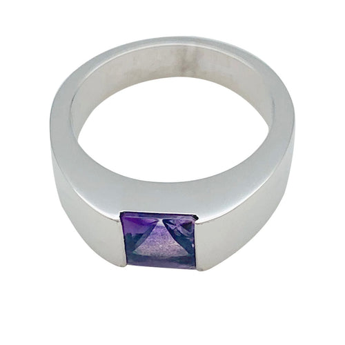 Bague 51 Bague Cartier, "Tank", or blanc, améthyste. 58 Facettes 31057