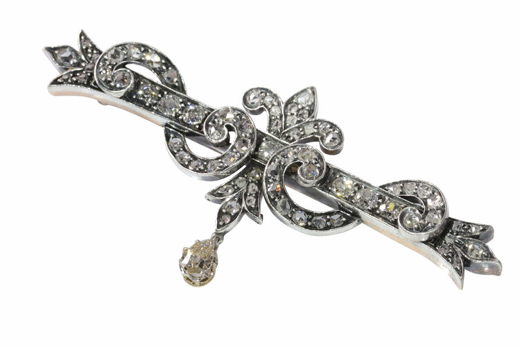 Broche broche de barre de diamant antique vintage 58 Facettes 23249-0329
