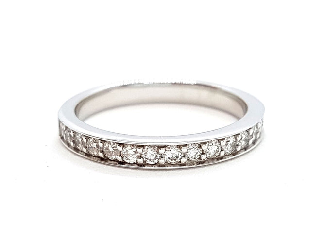Bague 56 Bague Alliance Or blanc Diamant 58 Facettes 06315CD