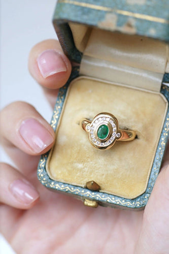 Bague Bague émeraude entourage diamants 58 Facettes