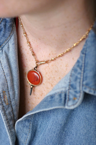 Collier Chaîne de montre ancienne, maille torsadée or rose 58 Facettes
