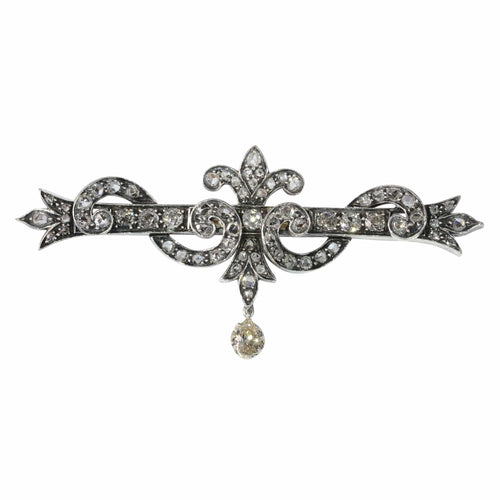 Broche broche de barre de diamant antique vintage 58 Facettes 23249-0329
