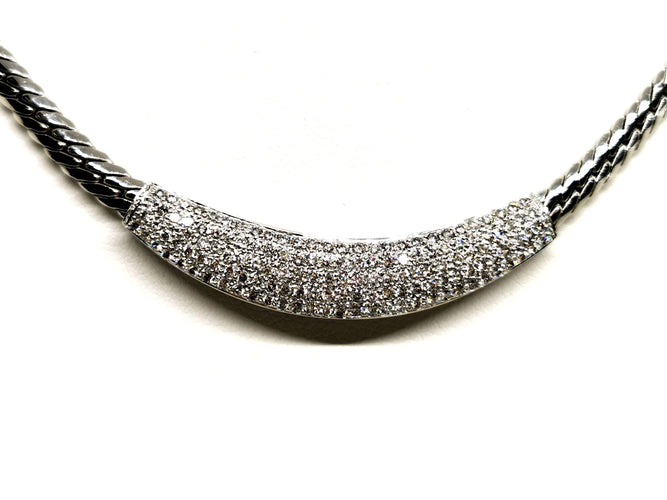 Collier Collier Maille anglaise Or blanc Diamant 58 Facettes 578633CD