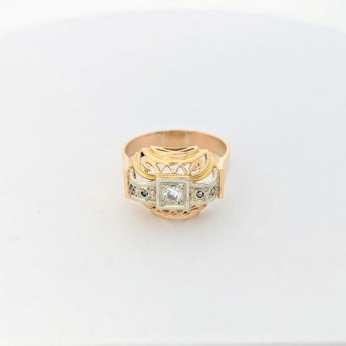 Bague 57 Bague Tank Or jaune Diamants 58 Facettes 27947
