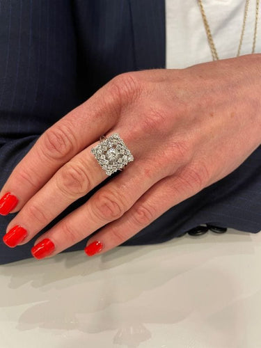 Bague BAGUE DIAMANTS ANNÉES 50' 58 Facettes 048801