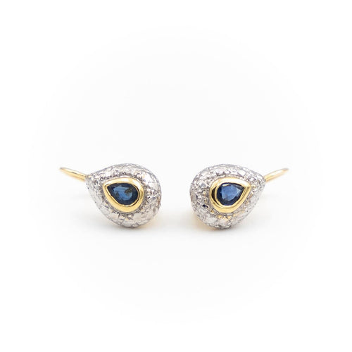 Boucles d'oreilles Boucles d'oreilles Dormeuses Or jaune Saphir 58 Facettes 1949700CN