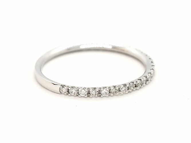 Bague 54 Bague Alliance Or blanc Diamant 58 Facettes 578786RV