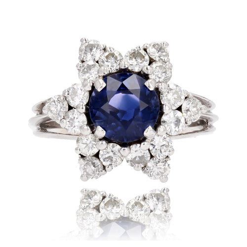 Bague 54 Bague ancienne flocon saphir diamants 58 Facettes 23-102