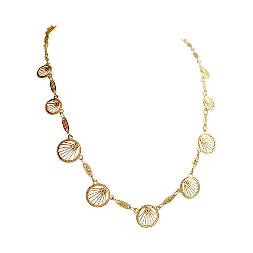 Collier Collier draperie or jaune filigrane. 58 Facettes 32059