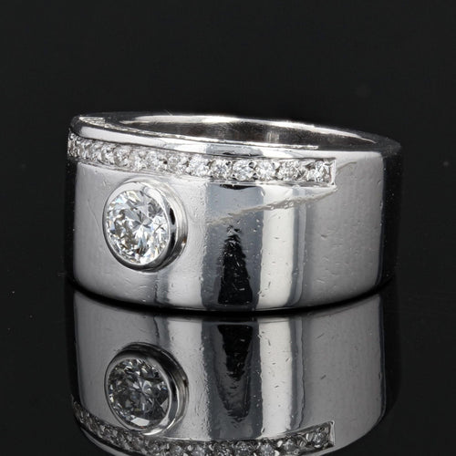 Bague 50 Bague or blanc diamants moderne 58 Facettes 22-242