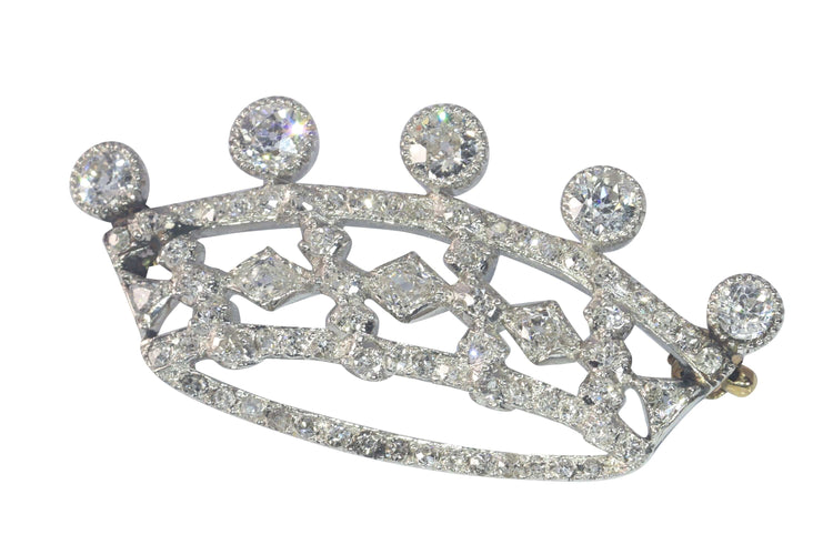 Broche Broche Couronne Art Déco Platine Ddiamants 58 Facettes 23135-0312