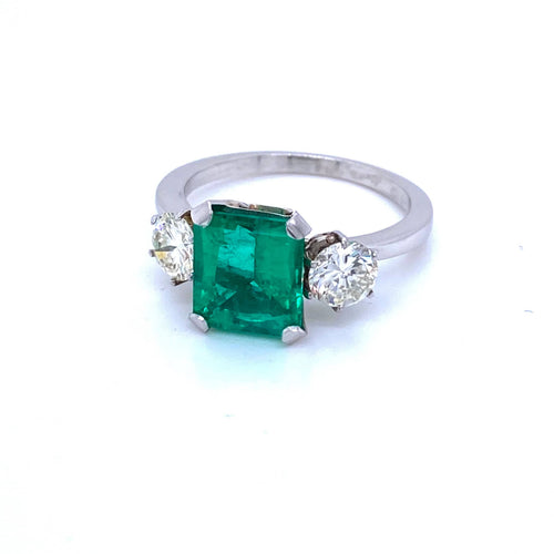 Bague Bague Platine Diamant Emeraude Colombienne 58 Facettes