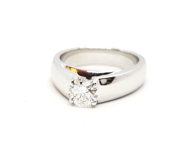 Bague 54 Bague Solitaire Or blanc Diamant 58 Facettes 578738RV