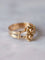 Bague Bague ancienne fleurs et boules en or 18Kt 58 Facettes