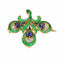 Broche Broche Fleur de Lys Antique Français, Essence Verte Intense (émeraudes, saphirs, diamants) 58 Facettes 23167-0365