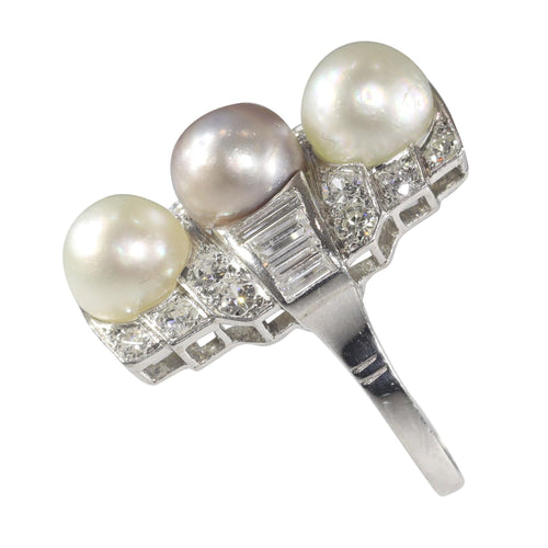 Bague 58 Bague de fiançailles diamant et perle 58 Facettes 22297-0116