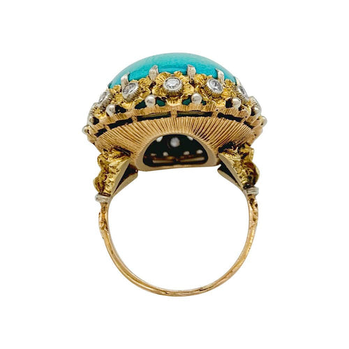 Bague 52 Bague Buccellati, trois ors, diamants, turquoise. 58 Facettes 31137