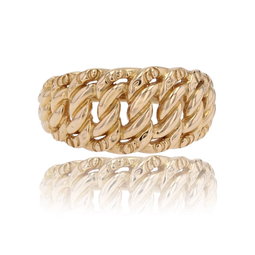 Bague 59 Bague gourmette or jaune 58 Facettes CV101