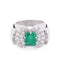 Bague Bague Art Déco Emeraude, Diamants, Or Gris & Platine 58 Facettes 1
