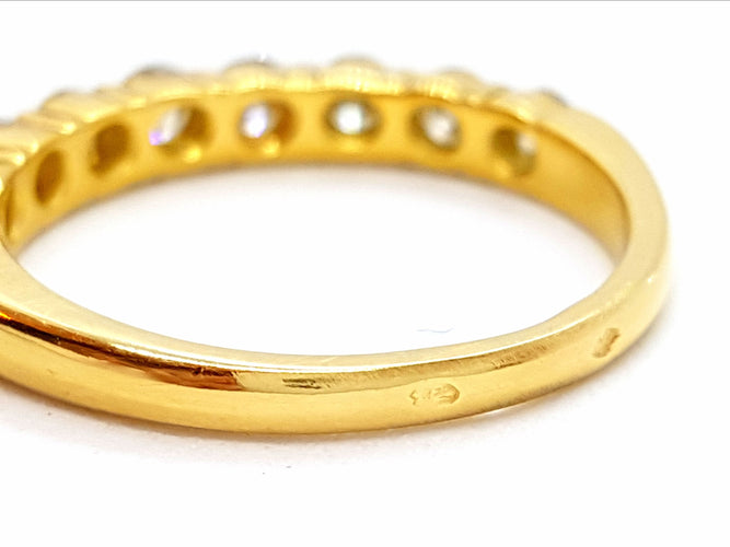 Bague 56 Bague Demie alliance Or jaune Diamant 58 Facettes 06359CD