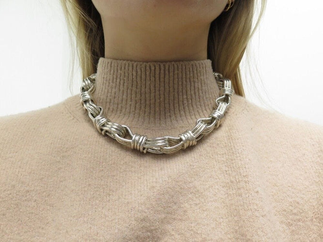 Collier vintage collier JEAN PAUL GAULTIER noeud marin argent 58 Facettes 256053