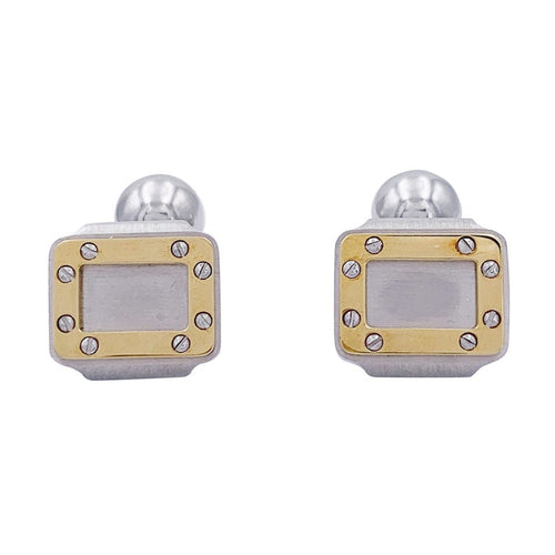 Boutons de manchette Boutons de manchette Cartier, "Santos Dumont", or et acier. 58 Facettes 33211