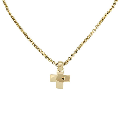 Pendentif Pendentif et chaîne Pomellato "Croix" en or jaune. 58 Facettes 31732