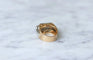 Bague Chevalière or rose et platine diamants 58 Facettes