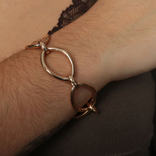 Bracelet Bracelet Maillons ovales or rose 58 Facettes