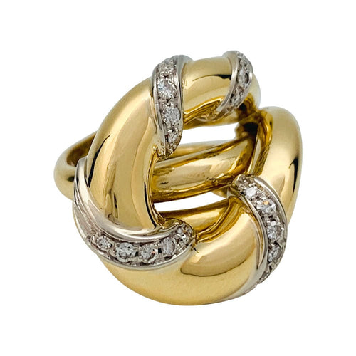 Bague 47 Bague "Noeud" en or sertie de diamants. 58 Facettes 31192