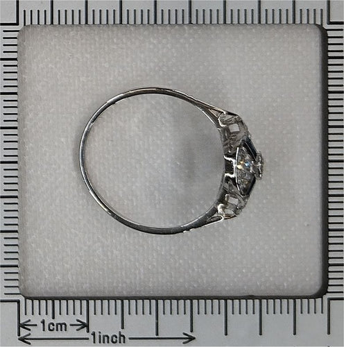 Bague 59 bague de fiançailles diamant et saphir vintage des années 1930 58 Facettes 23271-0610