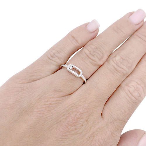 Bague 49 Bague Messika, "Move Uno Pavé", or blanc et diamants. 58 Facettes 33423