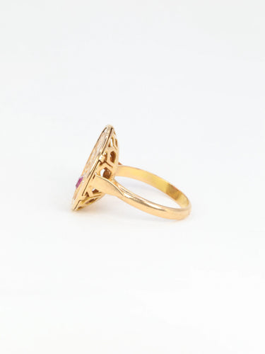 Bague Bague en Or jaune & rubis de synthèse 58 Facettes 742