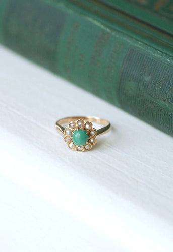 Bague Bague Marguerite turquoise & perles 58 Facettes