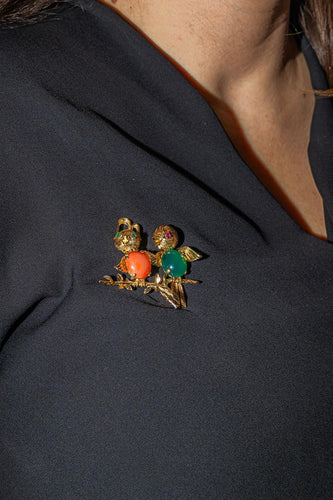 Broche Broche Oiseaux Or jaune Corail 58 Facettes 2737234CN