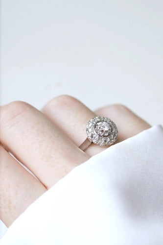 Bague Bague cible ronde Art Déco diamants 58 Facettes