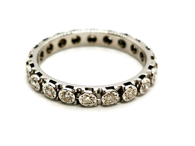 Bague 54 Bague Alliance Or blanc Diamant 58 Facettes 1350047CN