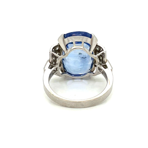 Bague Bague Art Déco Platine Diamant Saphir 58 Facettes