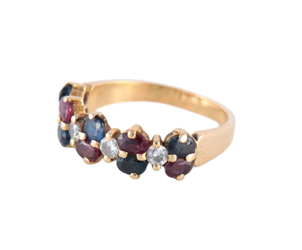 Bague BAGUE "REINA" GRENATS & SAPHIRS 58 Facettes BO/220118