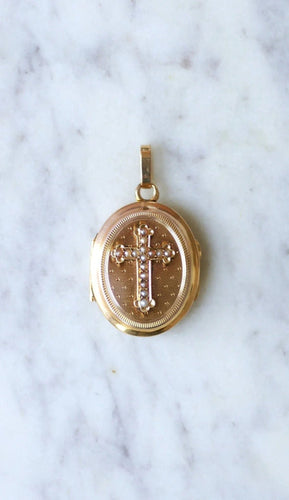 Pendentif Médaillon ouvrant Or jaune et Perles 58 Facettes