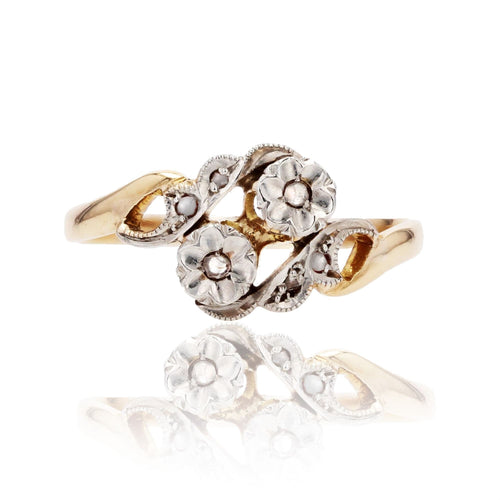 Bague 60 Bague ancienne Toi et moi 2 ors diamants 58 Facettes CV83