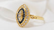 Bague Bague marquise or jaune saphirs calibrés et diamants 58 Facettes 30778